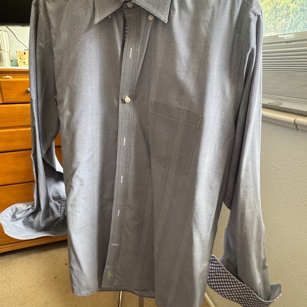 Tailorbyrd Blue & White Dress Shirt Size XL
